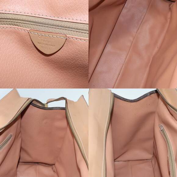 CELINE Macadam Canvas Hand Bag Pvc Leather Brown Gold - Picture 12 of 13